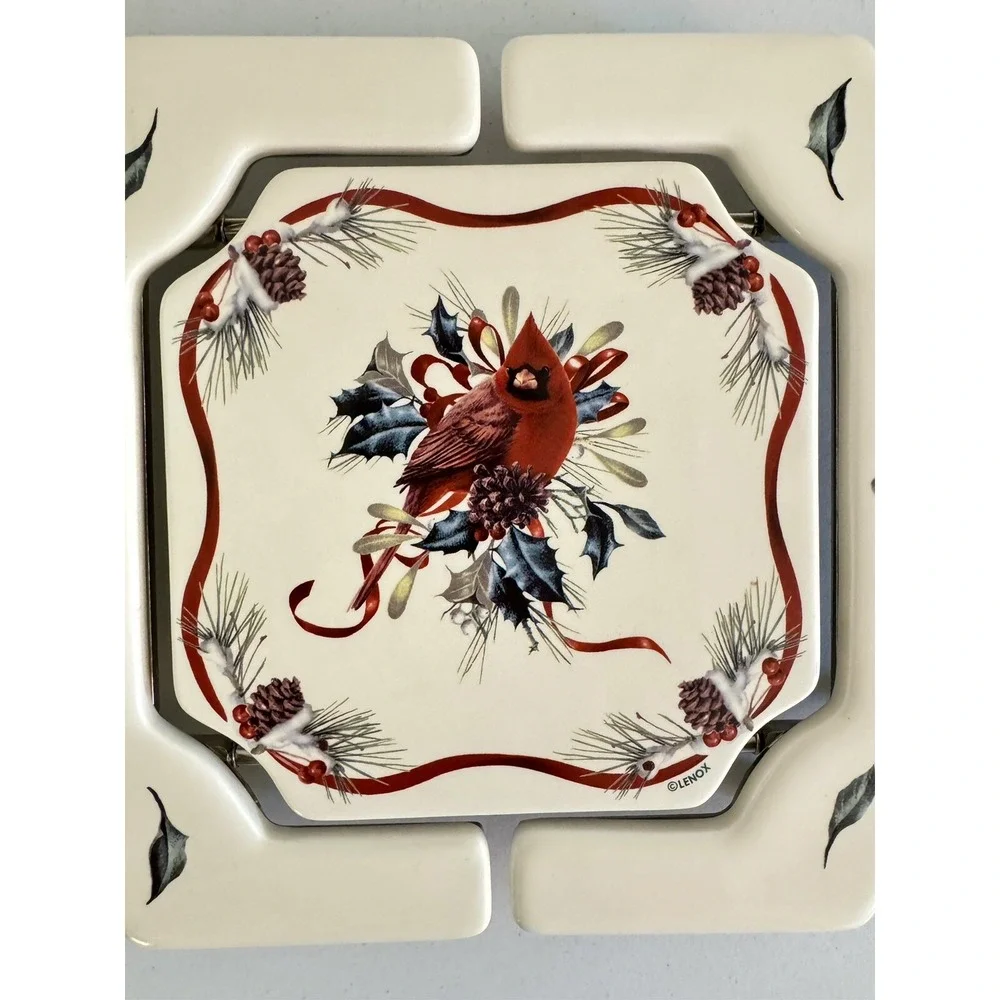 Lenox Winter Greeting Holiday‎ Cardinal Expandable Trivet Metal framework
